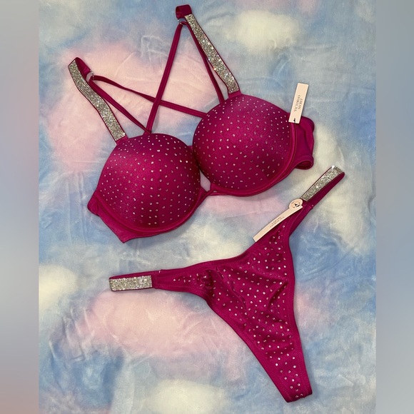 NEW X-LARGE VICTORIA’S SECRET SWIM Shine Strap Bombshell PLUS FREE TOWEL - Picture 5 of 16